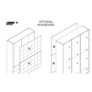 Tablie tapitata ROYAL HEADBOARD pentru pat rabatabil dublu - ROYAL XL BED (ROYAL PLUS) - (160 X 200)