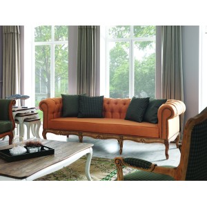 Canapea in stil clasic-modern Vintage cadrul din fag si tapiterie din in 220/75/80cm